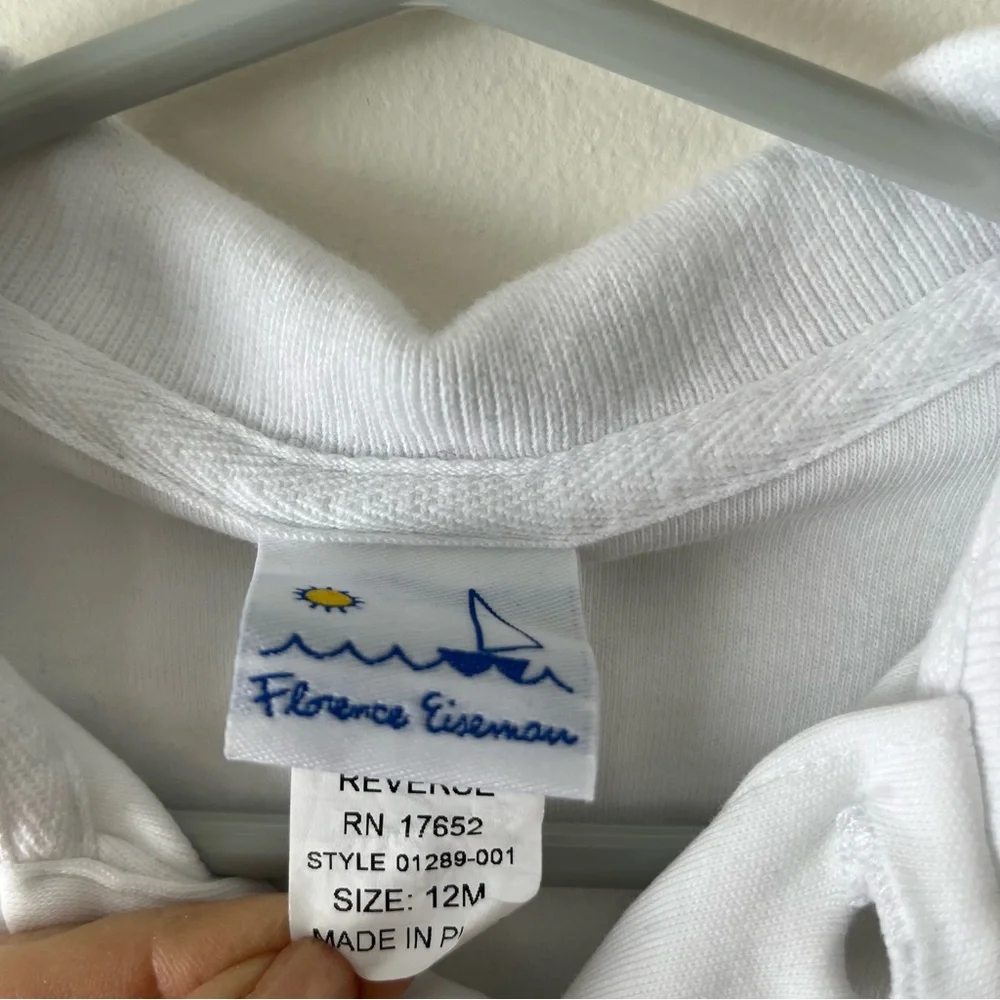 Kids Florence Eiseman Long Sleeve Polo Shirt 12m White Neutral
